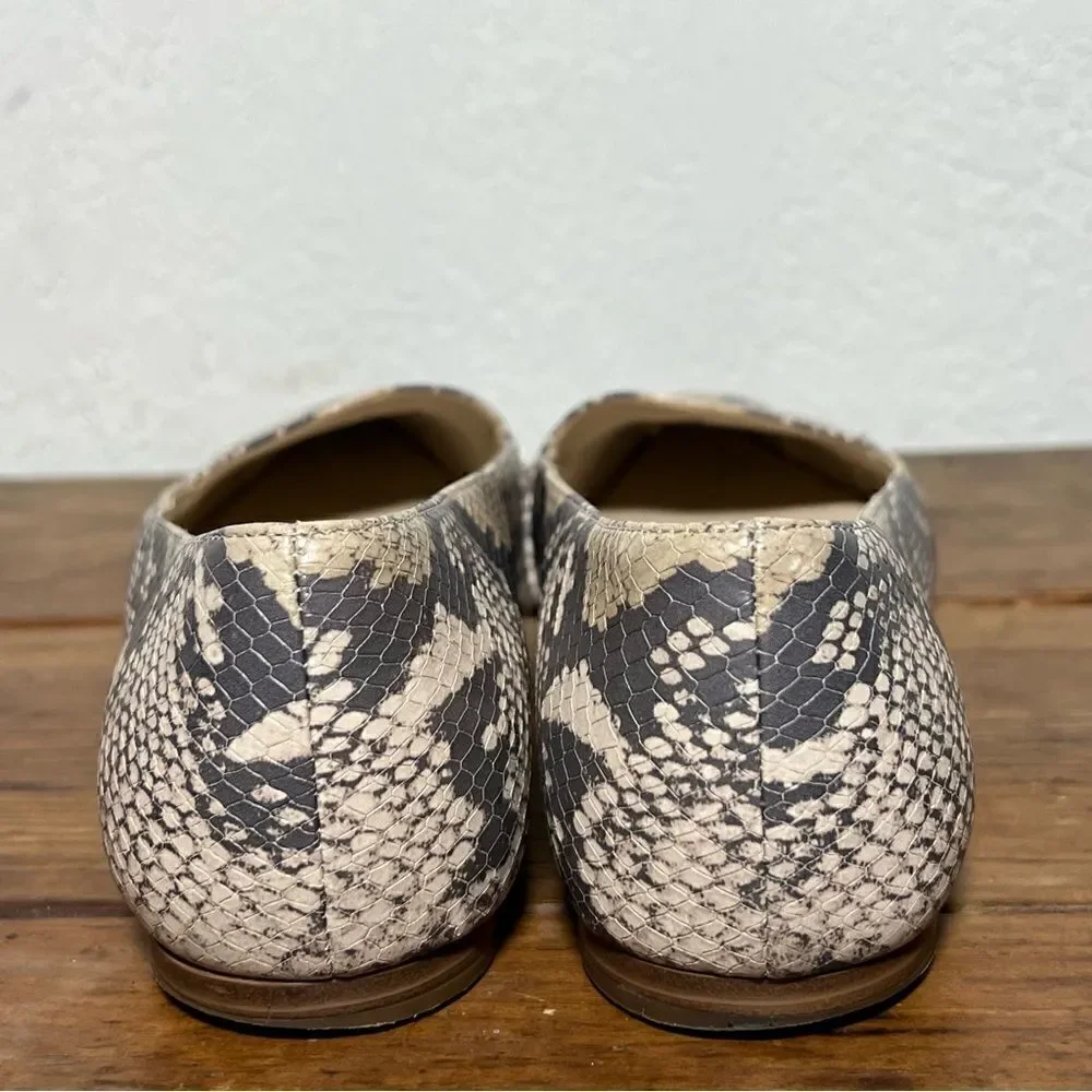Cole Haan Ellora Skimmer Flats Python Snake‎ Print Leather Womens 6.5B